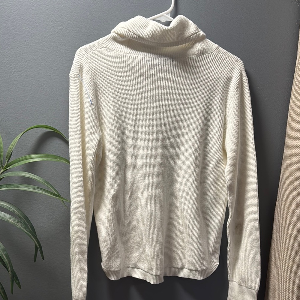 Lauren Ralph Lauren Cream Turtleneck Sweater with Ribbed Detailing - Picture 7 of 8